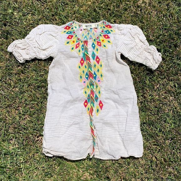 [mini MOCHI] Embroidered Linen Dress - Size 8-9 - Picture 1 of 8